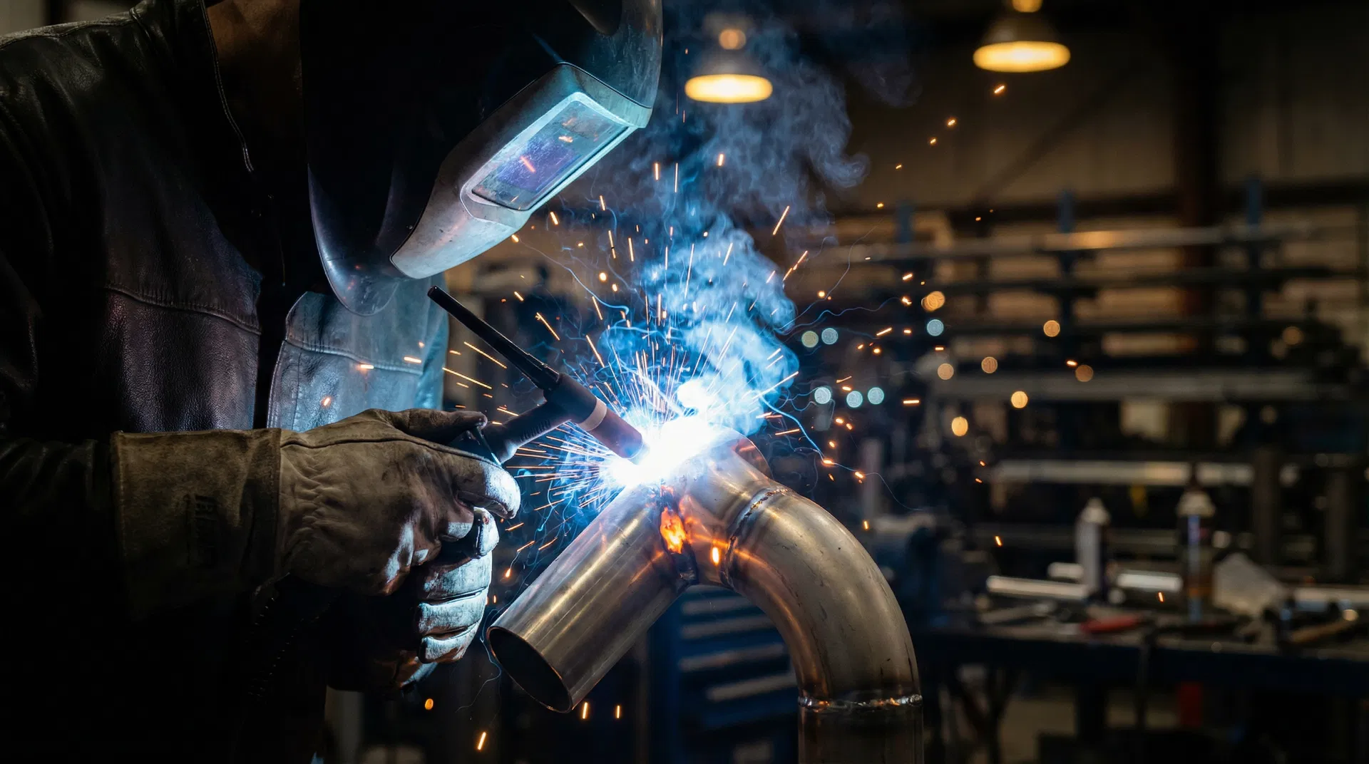 TIG lasser aan het werk